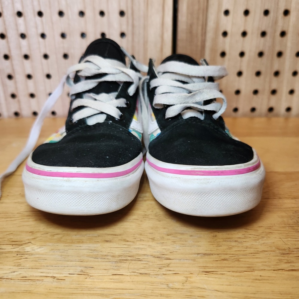 VANS Shoes Old Skool Checkerboard Sneakers Multicolor Canvas Lace Up Size 3 Kids - Picture 2 of 10
